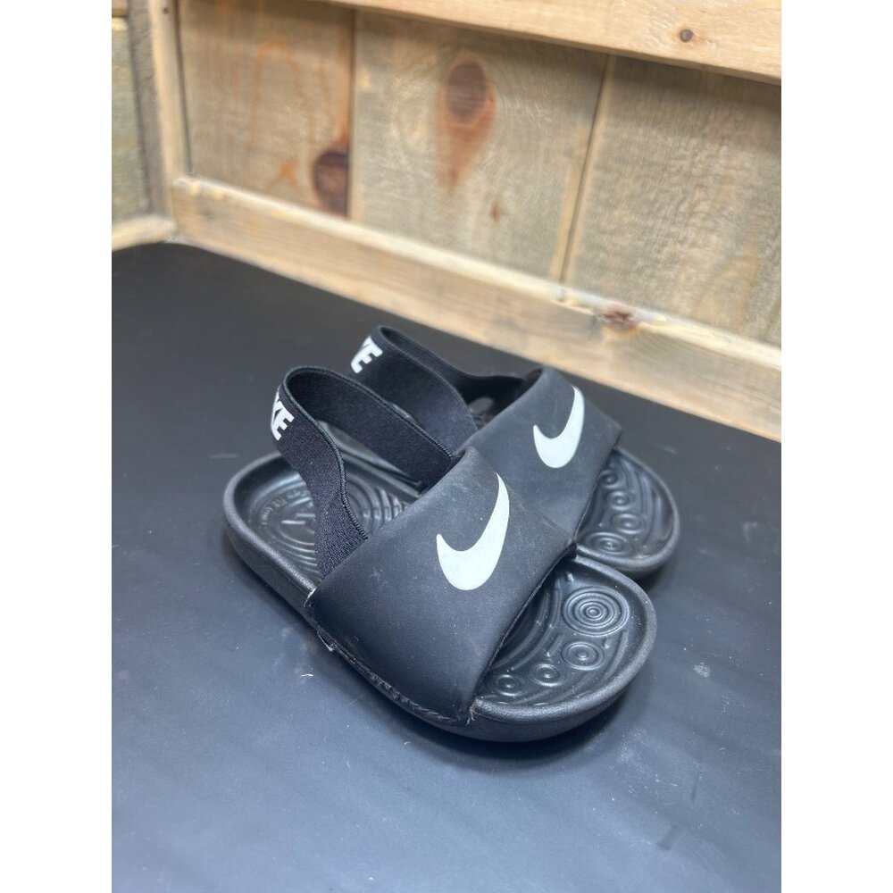 Nike Baby Sandals Black Slip-On 5C Toddler Shoes Comfortable Elastic Strap